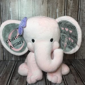Personalized birthstat elephant